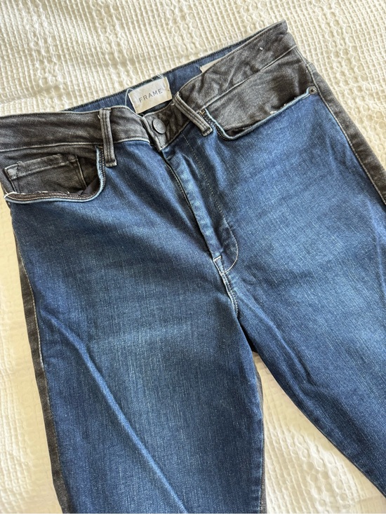 Frame Denim Denim - FRAME Le One Skinny Two Tone Jeans Size 2 Blue Black 28” Inseam